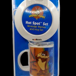 Looney Tunes Hot Spot Set Beverage Warmer & Taz Mug 1998 Salton NWOT